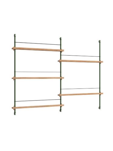 Moebe Magazine Shelving 123x162 cm - Oak/Pine Green