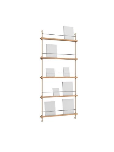 Moebe Magazine Shelving 188x85 cm - Oak/Warm Grey