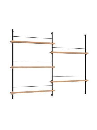 Moebe Magazine Shelving 123x162 cm - Oak/Black