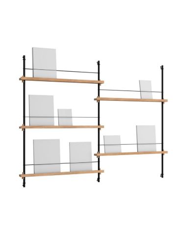 Moebe Magazine Shelving 123x162 cm - Oak/Black