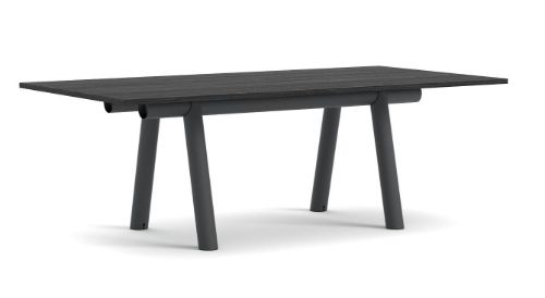HAY Boa Table 1100 220x110x75 cm - Charcoal/Black Lacquered Oak Veneer
