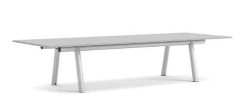 HAY Boa Table 1100 350x110x75 cm - Metallic Grey/Grey Linoleum 