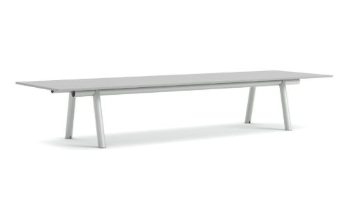 HAY Boa Table 1100 420x128x75 cm - Metallic Grey/Grey Linoleum