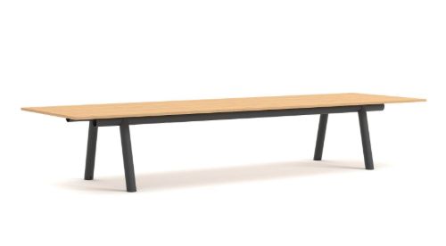 HAY Boa Table 1100 420x128x75 cm - Charcoal/Oak Laqucered Veneer