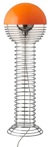 Verpan Wire Floor Lamp H: 120 cm - Chrome/Orange 