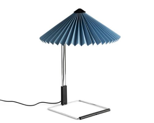 HAY Matin Table Lamp Small H: 38 cm - Mirror/Placid Blue 