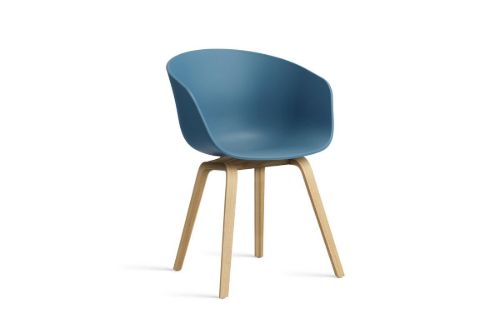 HAY AAC 22 About A Chair  - Lacquered Oak Veneer/Azure Blue