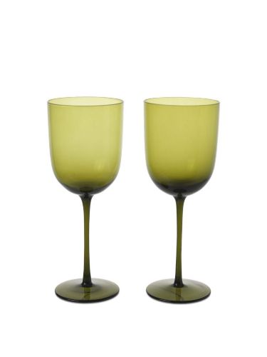 Ferm Living Host Red Wine Glasses Set of 2 - Moss Green