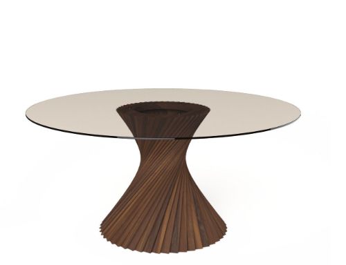 UDGÅR med lager VIA Copenhagen Hyperbel Sofabord Ø: 100 cm - Oiled Oak/Smoked Glass