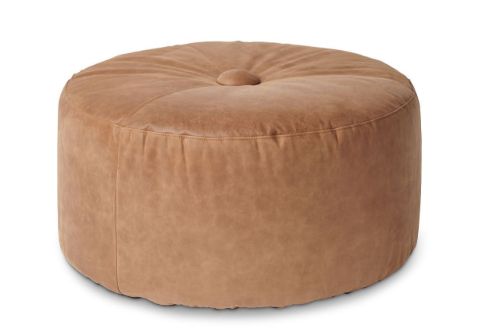 Bent Hansen Belly Puf Ø: 80 cm - Davos Læder Brown