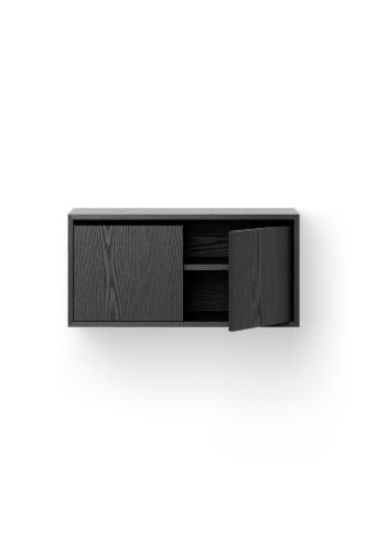 New Works Cabinet Low w. Doors 38,4x79 cm - Black Ash