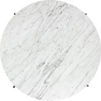 Billede af GUBI TS Coffee Table Ø: 80 cm - Polished Steel/White Carrara Marble 