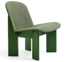 Billede af HAY Chisel Lounge Chair Polstret SH: 39 cm - Lush Green Lacquered Beech/Canvas-926