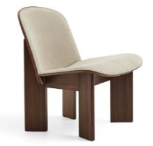 Billede af HAY Chisel Lounge Chair Polstret SH: 39 cm - Lacquered Walnut/Linara-216