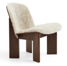 Billede af HAY Chisel Lounge Chair Polstret SH: 39 cm - Lacquered Walnut/Sheepskin Mohawi 21