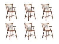 Billede af HAY Børge Mogensen J42 Arm Chair SH: 44,5 cm Sæt af 6 stk. - Dark Oiled Oak
