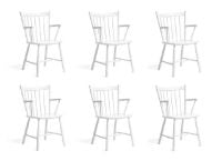 Billede af HAY Børge Mogensen J42 Arm Chair SH: 44,5 cm Sæt af 6 stk. - White Lacquered Birch