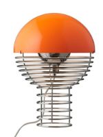 Billede af Verpan Wire Table Lamp Ø: 30 cm - Chrome/Orange FORUDBESTIL: START JULI 2024