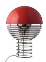 Billede af Verpan Wire Table Lamp Ø: 30 cm - Chrome/Red FORUDBESTIL: START JULI 2024