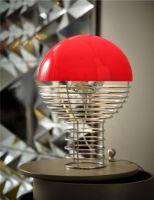Billede af Verpan Wire Table Lamp Ø: 30 cm - Chrome/Red FORUDBESTIL: START JULI 2024