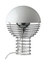 Billede af Verpan Wire Table Lamp Ø: 30 cm - Chrome/White FORUDBESTIL: START JULI 2024