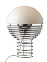 Billede af Verpan Wire Table Lamp Ø: 30 cm - Chrome/White FORUDBESTIL: START JULI 2024