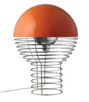 Billede af Verpan Wire Table Lamp Ø: 40 cm - Chrome/Orange FORUDBESTIL: START JULI 2024