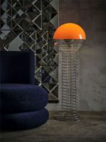 Billede af Verpan Wire Floor Lamp H: 120 cm - Chrome/Orange FORUDBESTIL: START JULI 2024