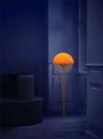 Billede af Verpan Wire Floor Lamp H: 120 cm - Chrome/Orange FORUDBESTIL: START JULI 2024