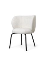 Billede af Ferm Living Rico Dining Chair Bouclé H: 80 cm - Off-White/Black