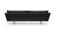Billede af Mogens Hansen MH GRASP XL Sofa  L: 243 cm - Sort Baltique Luksuslæder/Runde Ben i Børstet Stål