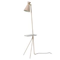 Billede af Warm Nordic Cone Floor Lamp With Table H: 144 cm - Pure Cashmere/Marble