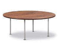 Billede af Fredericia Furniture Wegner Ox Table Ø: 100 cm H: 41 cm - Stål/Olieret Valnød
