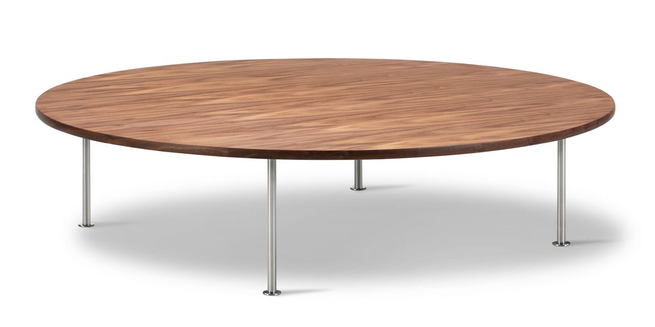 Billede af Fredericia Furniture Wegner Ox Table Ø: 150 cm H: 35 cm - Stål/Olieret Valnød