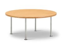Billede af Fredericia Furniture Wegner Ox Table Ø: 80 cm H: 35 cm - Stål/Olieret Eg