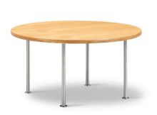 Billede af Fredericia Furniture Wegner Ox Table Ø: 80 cm H: 41 cm - Stål/Olieret Eg