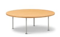 Billede af Fredericia Furniture Wegner Ox Table Ø: 100 cm H: 35 cm - Stål/Olieret Eg