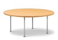 Billede af Fredericia Furniture Wegner Ox Table Ø: 100 cm H: 41 cm - Stål/Olieret Eg