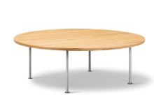Billede af Fredericia Furniture Wegner Ox Table Ø: 120 cm H: 41 cm - Stål/Olieret Eg