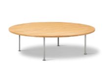 Billede af Fredericia Furniture Wegner Ox Table Ø: 120 cm H: 35 cm - Stål/Olieret Eg