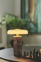 Billede af Design By Us Trip Portable Lamp H: 21 cm - Dark Emperador Marble/Opal
