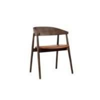 Billede af Andersen Furniture AC2 Sædepolstret Spisebordsstol SH: 44 cm - Eg Røget/Cognac Læder