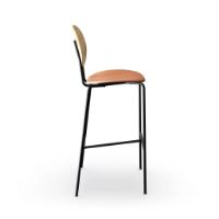 Billede af Sibast Furniture Piet Hein Bar Chair SH: 75 cm Black - Oiled Oak/Silk Cognac
