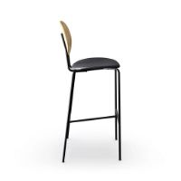 Billede af Sibast Furniture Piet Hein Bar Chair SH: 75 cm Black - Oiled Oak/Solid Black