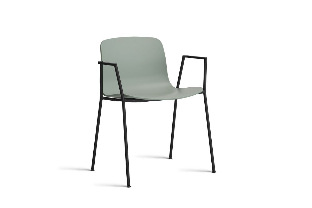 Billede af HAY AAC 18 About A Chair SH: 46 cm - Black Powder Coated Steel/Fall Green