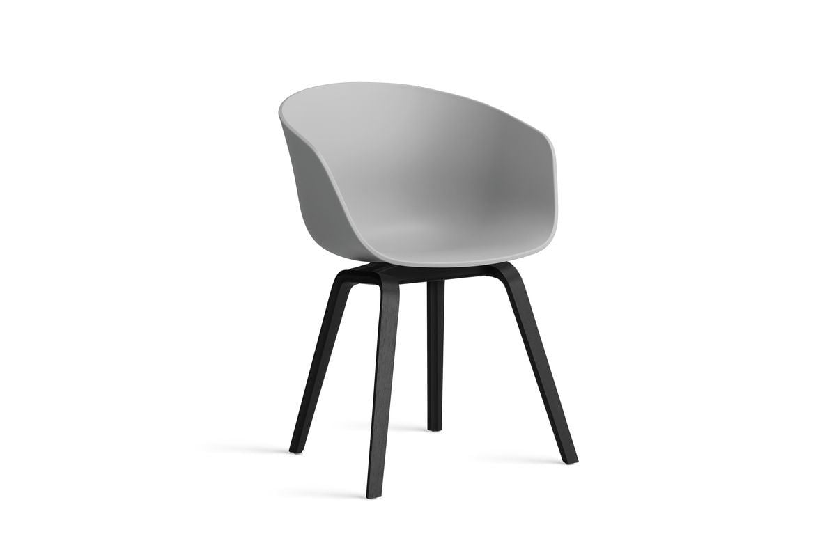 Billede af HAY AAC 22 About A Chair SH: 46 cm - Black Lacquered Oak Veneer/Concrete Grey