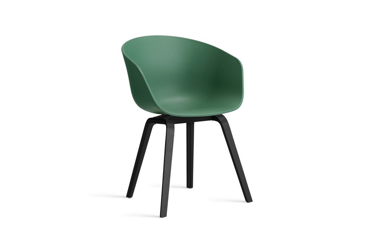 Billede af HAY AAC 22 About A Chair SH: 46 cm - Black Lacquered Oak Veneer/Teal Green