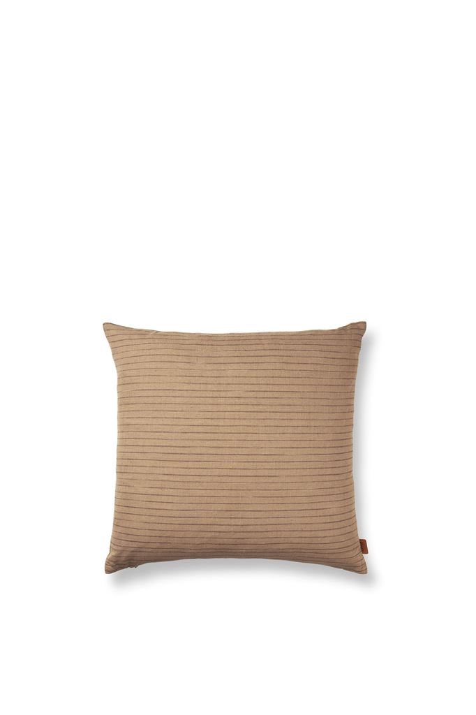 Billede af Ferm Living Brown Cotton Cushion 50x50 cm - Lines