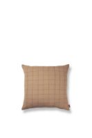 Billede af Ferm Living Brown Cotton Cushion 50x50 cm - Grid