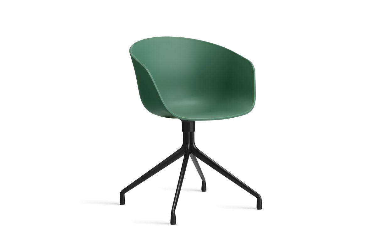 Billede af HAY AAC 20 About A Chair SH: 46 cm - Black Powder Coated Aluminium/Teal Green